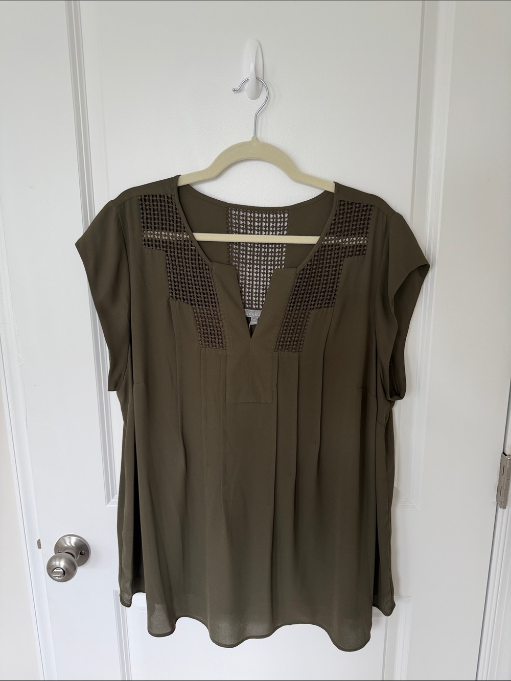 Daniel Rainn Olive V-Neck Embroidered Tunic